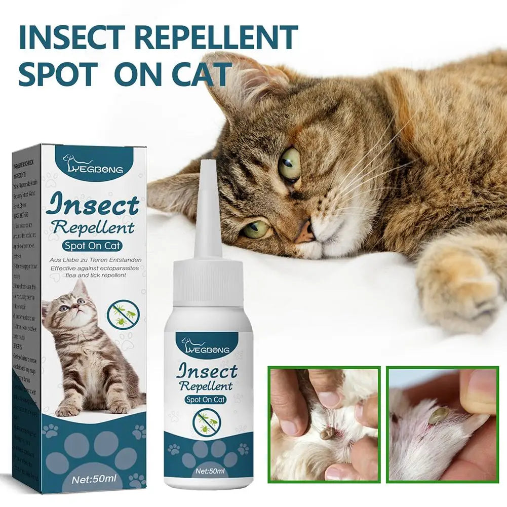 Pet Flea Killer Drops anti Fleas Cats Ticks Lice Mite Removal Relieve Itching Dogs Ringworm Treatment Pet Insect Removal Drops