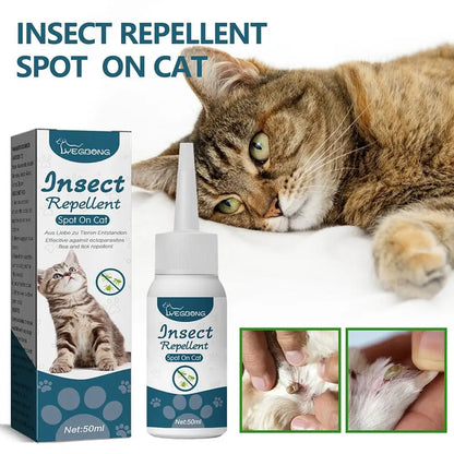 Pet Flea Killer Drops anti Fleas Cats Ticks Lice Mite Removal Relieve Itching Dogs Ringworm Treatment Pet Insect Removal Drops