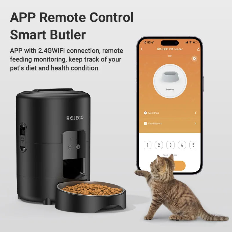 Automatic Pet Feeder 2L Smart Cat Food Kibble Dispenser Wi-Fi App Remote Control Auto Dog Feeder for Cat Pet Accessories